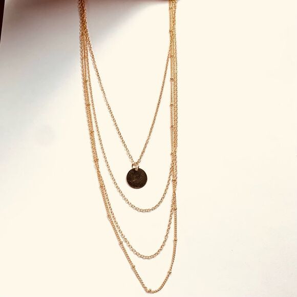 Multi Layer Gold toned Beautiful Necklace - Picture 4 of 4